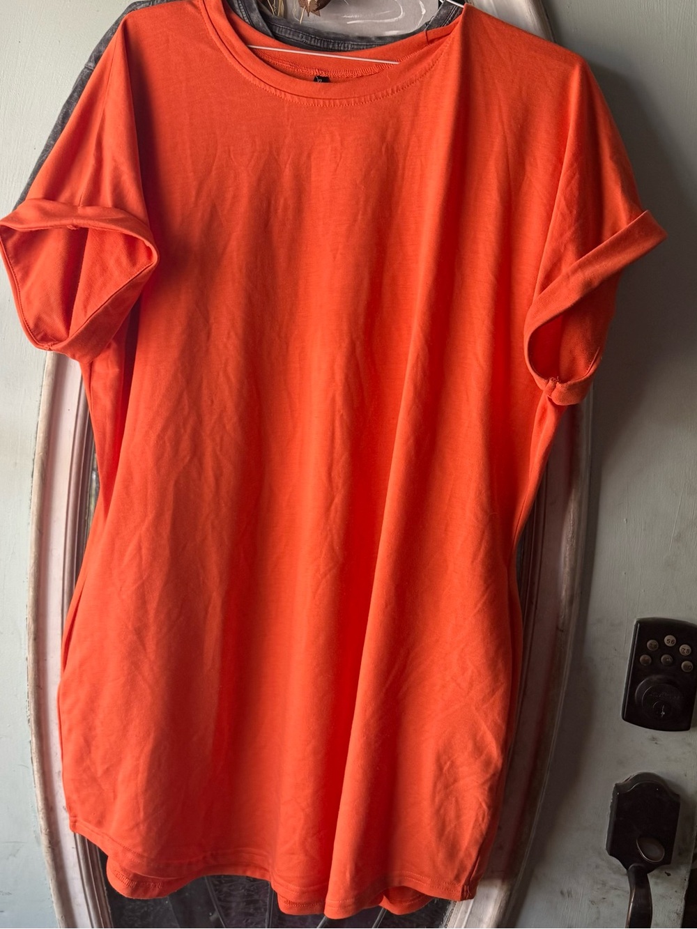 SHEIN Orange Midi T-Shirt Dress